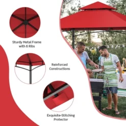 Tangkula 8' X 5' BBQ Grill Gazebo 2-Tier Barbecue Canopy Vented Top Shelves Shelter 14 Tangkula 8' X 5' BBQ Grill Gazebo 2-Tier Barbecue Canopy Vented Top Shelves Shelter -Sunnydaze Decor Store GUEST d0774058 2b19 42ba b85b 2e985301ea76