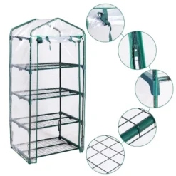Costway Portable Mini Walk In Outdoor 4 Shelves Greenhouse -Sunnydaze Decor Store GUEST d19f676e b58a 48ee b0c6 a911d43d637b