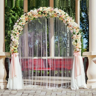 Costway 7.2Ft Garden Arch Steel Arbor Wedding Garden Decoration Climbing Plants W/Stakes 2 Costway 7.2Ft Garden Arch Steel Arbor Wedding Garden Decoration Climbing Plants W/Stakes - Image 2
