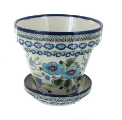Blue Rose Polish Pottery 890-893 Zaklady Small Flower Pot -Sunnydaze Decor Store GUEST d35e4e6e 1749 4cd4 afaf d0e4ed920c59