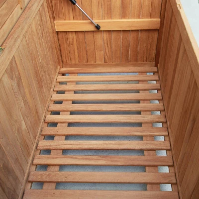 Sherwood Teak Storage Deck Box - Light Brown - Cambridge Casual 5 Sherwood Teak Storage Deck Box - Light Brown - Cambridge Casual - Image 5