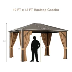 Costway 12' X 10' Patio Hardtop Gazebo W/ Galvanized Steel Top Aluminum Frame Outdoor -Sunnydaze Decor Store GUEST d5a548bc 7d8b 47af 8e56 3fd1a8e71f07