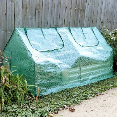 Sunnydaze Decor Sunnydaze Outdoor Portable Plant Shelter Mini Greenhouse With Double Zipper Doors And Cover - Green 1 Sunnydaze Decor Sunnydaze Outdoor Portable Plant Shelter Mini Greenhouse With Double Zipper Doors And Cover - Green