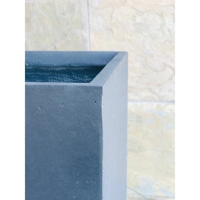 12" Square Concrete/Fiberglass Elegant Indoor/Outdoor Planter Charcoal Gray - Rosemead Home & Garden, Inc. 7 12" Square Concrete/Fiberglass Elegant Indoor/Outdoor Planter Charcoal Gray - Rosemead Home & Garden, Inc. - Image 7