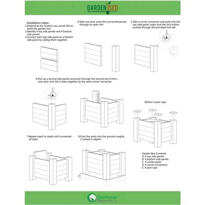 Gardenised White Vinyl Traditional Fence Design Garden Bed Elevated Screwless Raised Planter Box 4 Gardenised White Vinyl Traditional Fence Design Garden Bed Elevated Screwless Raised Planter Box - Image 4