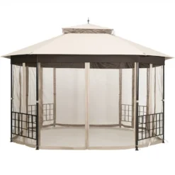 Costway 10'x12' Patio Gazebo Canopy Shelter Double Top Netting Sidewalls Beige 15 Costway 10'x12' Patio Gazebo Canopy Shelter Double Top Netting Sidewalls Beige -Sunnydaze Decor Store GUEST d6f1bc23 5fef 4999 9f51 380dae71acbf