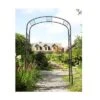 Achla Designs 100" Elegant Handcrafted Monet Iron Garden Arbor Graphite Powder Coated Finish