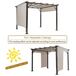 Costway 10' X 10' Pergola Kit Metal Frame Gazebo &Canopy Cover Patio Furniture Shelter -Sunnydaze Decor Store GUEST d7729c37 15a9 465d 96bd 7350a9e4d845