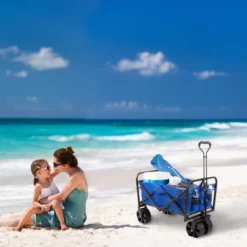 Nature Spring All-Terrain Heavy-Duty Collapsible Utility Wagon With Telescopic Handle -Sunnydaze Decor Store GUEST d7eae98d 35d6 4b4d 9c8e 3dd0f57c5fed