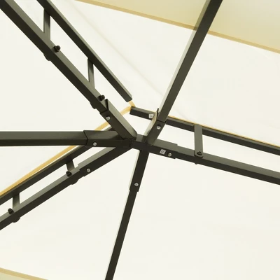 Outsunny 10' X 13' Soft Top Outdoor Patio Gazebo With Polyester Curtains & Air Netting Venting Screens & Aluminum Frame, Cream White 4 Outsunny 10' X 13' Soft Top Outdoor Patio Gazebo With Polyester Curtains & Air Netting Venting Screens & Aluminum Frame, Cream White - Image 4