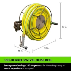 Yard Butler Swivel Hose Reel - Wall Mounted - Heavy Duty Metal Garden Hose Holder With 180 Degree Swivel - ISRWM-180 10 Yard Butler Swivel Hose Reel - Wall Mounted - Heavy Duty Metal Garden Hose Holder With 180 Degree Swivel - ISRWM-180 -Sunnydaze Decor Store GUEST d82e01d0 4b4d 43b8 bede d48695664891