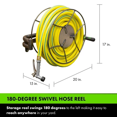 Yard Butler Swivel Hose Reel - Wall Mounted - Heavy Duty Metal Garden Hose Holder With 180 Degree Swivel - ISRWM-180 5 Yard Butler Swivel Hose Reel - Wall Mounted - Heavy Duty Metal Garden Hose Holder With 180 Degree Swivel - ISRWM-180 - Image 5