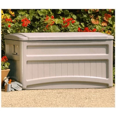 Suncast 73 Gallon Outdoor Patio Deck Storage Organization Box, Taupe (2 Pack) 2 Suncast 73 Gallon Outdoor Patio Deck Storage Organization Box, Taupe (2 Pack) - Image 2
