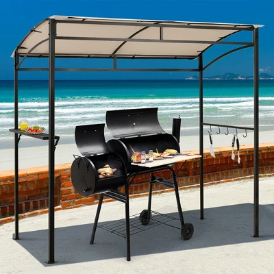 Costway 7'x4.5' Grill Gazebo Outdoor Patio Garden BBQ Canopy Shelter Storage Hook 2 Costway 7'x4.5' Grill Gazebo Outdoor Patio Garden BBQ Canopy Shelter Storage Hook - Image 2