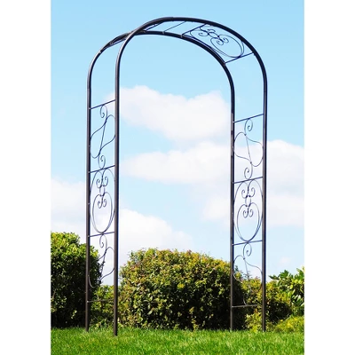 Achla Designs 99" Elegant Handcrafted Ferro Firenze Iron Garden Arbor Roman Bronze Powder Coated 5 Achla Designs 99" Elegant Handcrafted Ferro Firenze Iron Garden Arbor Roman Bronze Powder Coated - Image 5