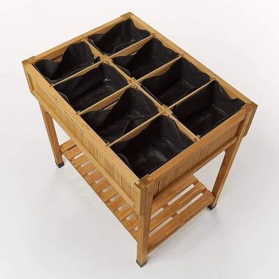 VegTrug Custom 32 Inch Wooden Raised Herb Garden Bed Planter Box With Herb Liners And Dividers For Patios, Balconies, And Small Gardens 1 VegTrug Custom 32 Inch Wooden Raised Herb Garden Bed Planter Box With Herb Liners And Dividers For Patios, Balconies, And Small Gardens