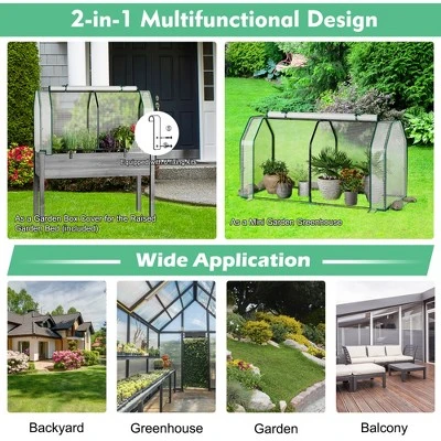 Costway 47.5''x 21.5''x 24''Portable Mini Greenhouse With 2 Zipper Doors & Ground Stakes 7 Costway 47.5''x 21.5''x 24''Portable Mini Greenhouse With 2 Zipper Doors & Ground Stakes - Image 7