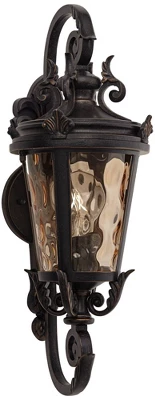 John Timberland Casa Marseille Vintage Rustic Outdoor Wall Light Fixture Veranda Bronze 19" Champagne Hammered Glass For Post Exterior Barn Deck House 4 John Timberland Casa Marseille Vintage Rustic Outdoor Wall Light Fixture Veranda Bronze 19" Champagne Hammered Glass For Post Exterior Barn Deck House - Image 4