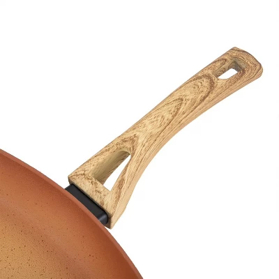 Hamilton Beach HBV111 11 Inch Forged Aluminum Terracotta Nonstick Coated Griddle Frying Pan Skillet With Bakelite Handle, Copper 2 Hamilton Beach HBV111 11 Inch Forged Aluminum Terracotta Nonstick Coated Griddle Frying Pan Skillet With Bakelite Handle, Copper - Image 2