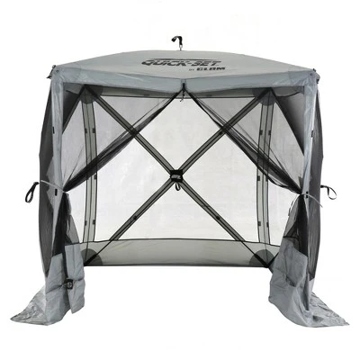 CLAM Quick-Set Traveler Portable Pop Up Outdoor Camping Gazebo Sided Canopy Shelter With Ground Stakes And Carrying Bag 4 CLAM Quick-Set Traveler Portable Pop Up Outdoor Camping Gazebo Sided Canopy Shelter With Ground Stakes And Carrying Bag - Image 4