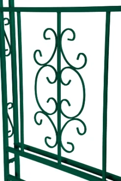 Evergreen Montebello Iron Garden Arbor With Gate, Forest Green- 53 X 84 X 23 Inches Fade And Weather Resistant Outdoor Decor -Sunnydaze Decor Store GUEST dbdc4e19 dda3 4b04 bc7c e982e0a3f6ce