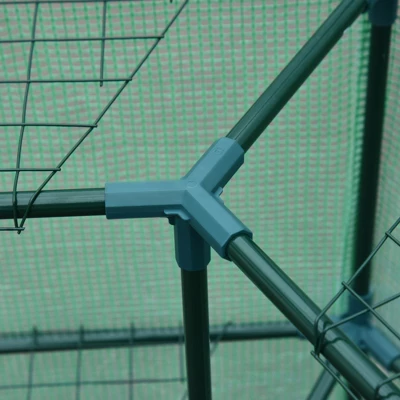 Outsunny Walk-in Greenhouse Outdoor 3 Tier 10 Shelf Warm House Garden Hexagonal Hot House With Roll-Up Zipper Door & Steel Frame 6 Outsunny Walk-in Greenhouse Outdoor 3 Tier 10 Shelf Warm House Garden Hexagonal Hot House With Roll-Up Zipper Door & Steel Frame - Image 6