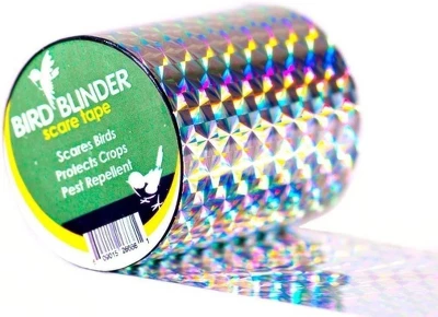 BIRD BLINDER The Original Bird Repellent Scare Tape 147Ft X 2In, Silver 1 BIRD BLINDER The Original Bird Repellent Scare Tape 147Ft X 2In, Silver