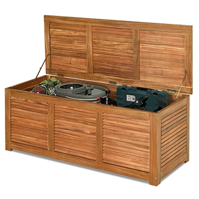 Costway 47 Gallon Deck Storage Acacia Wood Organization Toys Cushions Tools 9 Costway 47 Gallon Deck Storage Acacia Wood Organization Toys Cushions Tools - Image 9