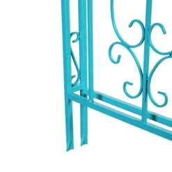 Evergreen Montebello Iron Garden Arbor, Coastal Blue- 53 X 84 X 23 Inches Fade And Weather Resistant Outdoor Decor -Sunnydaze Decor Store GUEST dcbce31a d63b 4672 abf4 ca4700cf2b2a