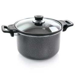 Oster® Oster Clairborne 3 Piece Aluminum Nonstick Pasta Pot With Lid In Charcoal Gray