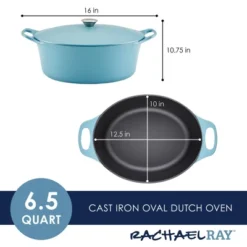Rachael Ray Premium RUST-RESISTANT Cast Iron Dutch Oven 6.5qt Agave Blue 25 Rachael Ray Premium RUST-RESISTANT Cast Iron Dutch Oven 6.5qt Agave Blue -Sunnydaze Decor Store GUEST ddfa2025 d6ce 40c1 8b13 f1ea5062b52f