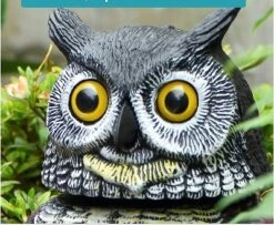 BIRD BLINDER Plastic Rotating Head Owl Decoy