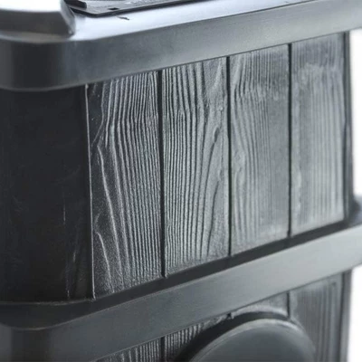 FCMP Outdoor WG4000-GRY Wood Grain Rain Barrel With Flat Back For Environmentally Friendly Watering Of Outdoor Plants, Gardens, And Landscapes, Gray 4 FCMP Outdoor WG4000-GRY Wood Grain Rain Barrel With Flat Back For Environmentally Friendly Watering Of Outdoor Plants, Gardens, And Landscapes, Gray - Image 4