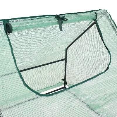 Sunnydaze Decor Sunnydaze Outdoor Portable Plant Shelter Mini Greenhouse With Double Zipper Doors And Cover - Green 2 Sunnydaze Decor Sunnydaze Outdoor Portable Plant Shelter Mini Greenhouse With Double Zipper Doors And Cover - Green - Image 2