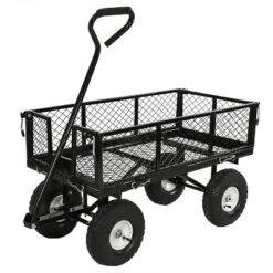 Sunnydaze Decor Sunnydaze Outdoor Lawn And Garden Heavy-Duty Durable Steel Mesh Utility Wagon Cart With Removable Sides -Sunnydaze Decor Store GUEST df6ec4d7 2009 4220 8301 350735233522