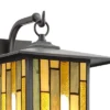 11.75" Stained Glass 1-Light Prairie Style Outdoor Wall Lantern Sconce Oil-Rubbed Bronze - River Of Goods