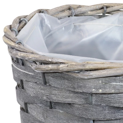 Sunnydaze Decor Sunnydaze Indoor Poplar Wicker Planters With Plastic Liners - Gray - Set Of 5 2 Sunnydaze Decor Sunnydaze Indoor Poplar Wicker Planters With Plastic Liners - Gray - Set Of 5 - Image 2