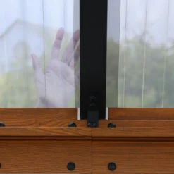 Aoodor Gazebo Polycarbonate Roof, Wooden Print Aluminum Frame With Mosquito Netting And Curtain -Sunnydaze Decor Store GUEST e0f55743 00fa 465f bae0 7e6dc264316d