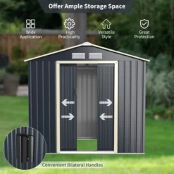 Costway Metal Storage Shed For Garden And Tools W/Sliding Double Lockable Doors 15 Costway Metal Storage Shed For Garden And Tools W/Sliding Double Lockable Doors -Sunnydaze Decor Store GUEST e23eb725 129c 4150 aead f9fe554a7ea8