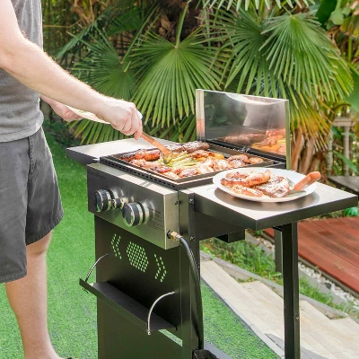 Captiva Designs E02GR010 2-Burner Propane Gas Flat Top Grill And Griddle - Black 1 Captiva Designs E02GR010 2-Burner Propane Gas Flat Top Grill And Griddle - Black