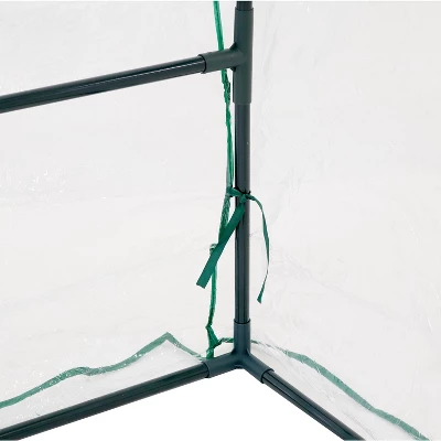 Sunnydaze Decor Sunnydaze Outdoor Portable Slanted Top Plant Shelter Mini Cloche Greenhouse With Zipper Doors - 36" - Clear 4 Sunnydaze Decor Sunnydaze Outdoor Portable Slanted Top Plant Shelter Mini Cloche Greenhouse With Zipper Doors - 36" - Clear - Image 4