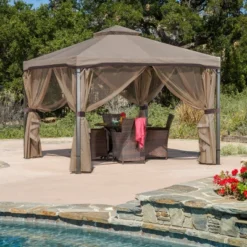 Skyline 10' X 10' Steel Patio Gazebo -Nutmeg -Christopher Knight Home 5 Skyline 10' X 10' Steel Patio Gazebo -Nutmeg -Christopher Knight Home -Sunnydaze Decor Store GUEST e53a8333 4e27 4474 bed7 42e08c6c96d7