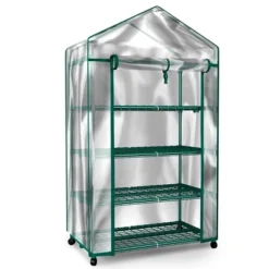 Nature Spring Greenhouse With 4 Shelves, PVC Cover, And Removable Locking Wheels - 19.3" X 63.3" 11 Nature Spring Greenhouse With 4 Shelves, PVC Cover, And Removable Locking Wheels - 19.3" X 63.3" -Sunnydaze Decor Store GUEST e66b2c8c a769 4b2d 94c2 fbb7f1f10b48