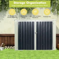 Costway 6x3FT Horizontal Storage Shed 68 Cubic Feet For Garbage Cans Tools Accessories 12 Costway 6x3FT Horizontal Storage Shed 68 Cubic Feet For Garbage Cans Tools Accessories -Sunnydaze Decor Store GUEST e68f2d6c 4b77 45c0 a740 0dacdbc5af65