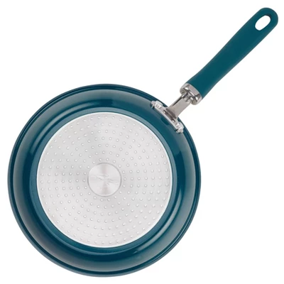 Rachael Ray Create Delicious 9.5" Aluminum Nonstick Deep Skillet With Lid Teal 2 Rachael Ray Create Delicious 9.5" Aluminum Nonstick Deep Skillet With Lid Teal - Image 2