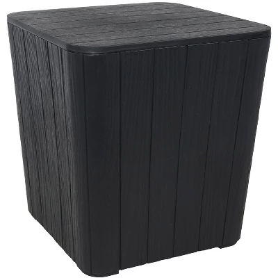 Sunnydaze Decor Sunnydaze Faux Wood Design Outdoor Side Table With Storage - 11.5-Gal. 8 Sunnydaze Decor Sunnydaze Faux Wood Design Outdoor Side Table With Storage - 11.5-Gal. - Image 8