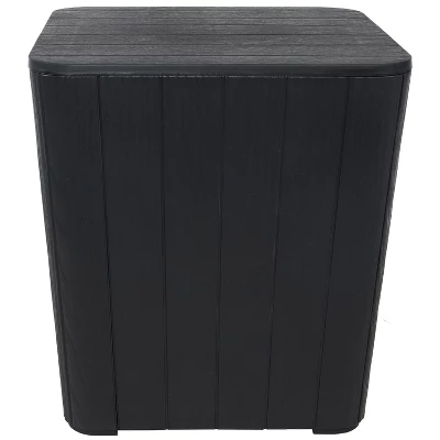 Sunnydaze Decor Sunnydaze Faux Wood Design Outdoor Side Table With Storage - 11.5-Gal. 7 Sunnydaze Decor Sunnydaze Faux Wood Design Outdoor Side Table With Storage - 11.5-Gal. - Image 7