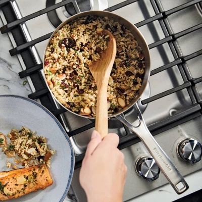 KitchenAid 3qt 3-Ply Blasé Stainless Steel Induction Saucepan With Lid Silver 7 KitchenAid 3qt 3-Ply Blasé Stainless Steel Induction Saucepan With Lid Silver - Image 7