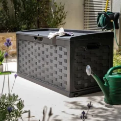 Starplast 88 Gallon Plastic Deck Box Black 6 Starplast 88 Gallon Plastic Deck Box Black -Sunnydaze Decor Store GUEST e92b8f31 8dda 4064 ae53 42ba8d8faeac