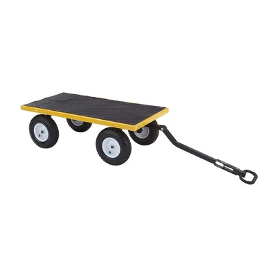 Gorilla Carts 1200lbs. Capacity Industrial Steel Utility Wagon With Removable Sides And 2 In 1 Handle For Towing - Yellow (GOR1201B) 2 Gorilla Carts 1200lbs. Capacity Industrial Steel Utility Wagon With Removable Sides And 2 In 1 Handle For Towing - Yellow (GOR1201B) - Image 2